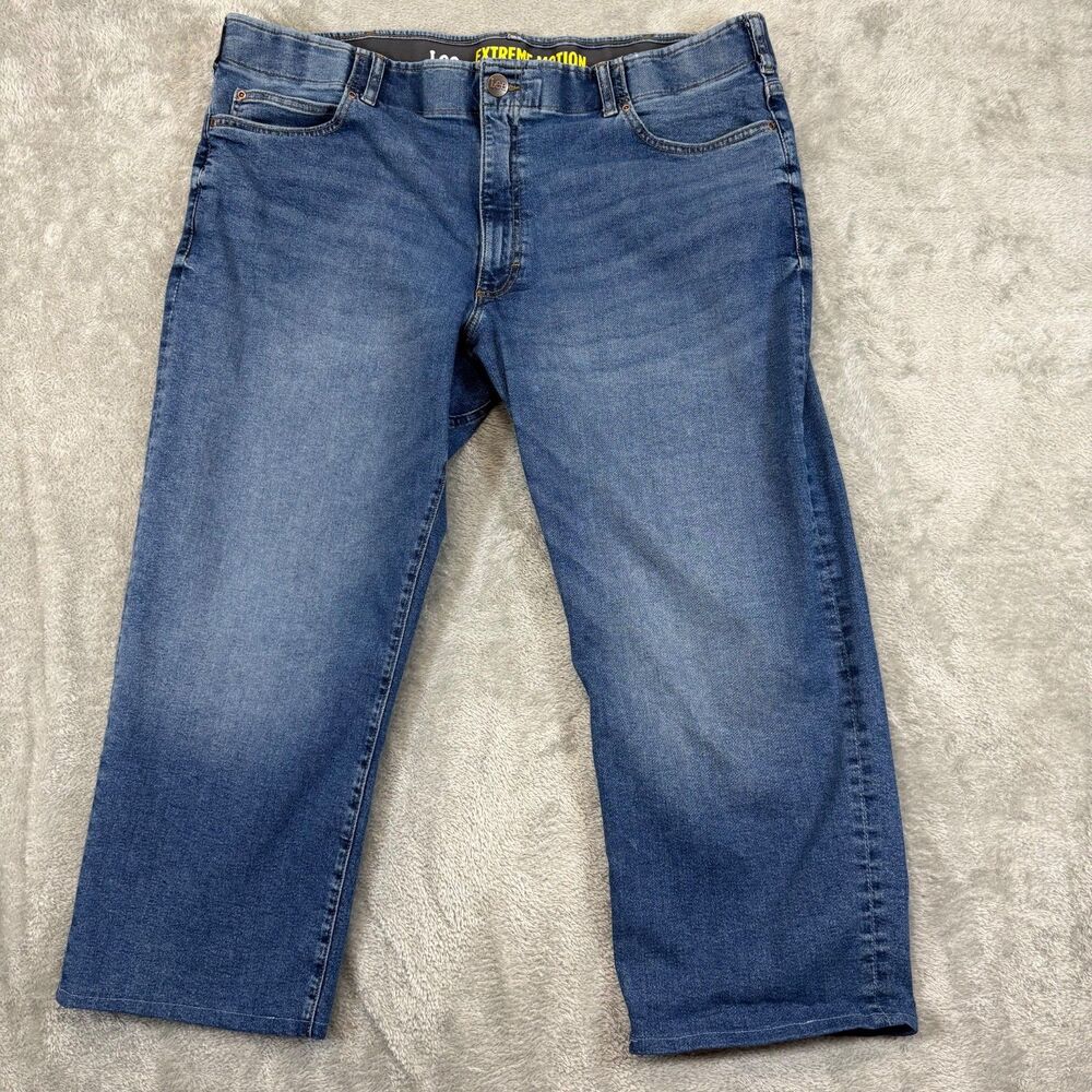 Lee Jeans Men's 42x24* Blue Denim Extreme Motion Straight Capri Hemmed Casual